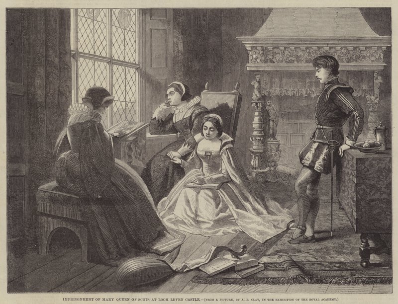Fengsling av Mary Queen of Scots ved Loch Leven Castle av Alfred Barron Clay
