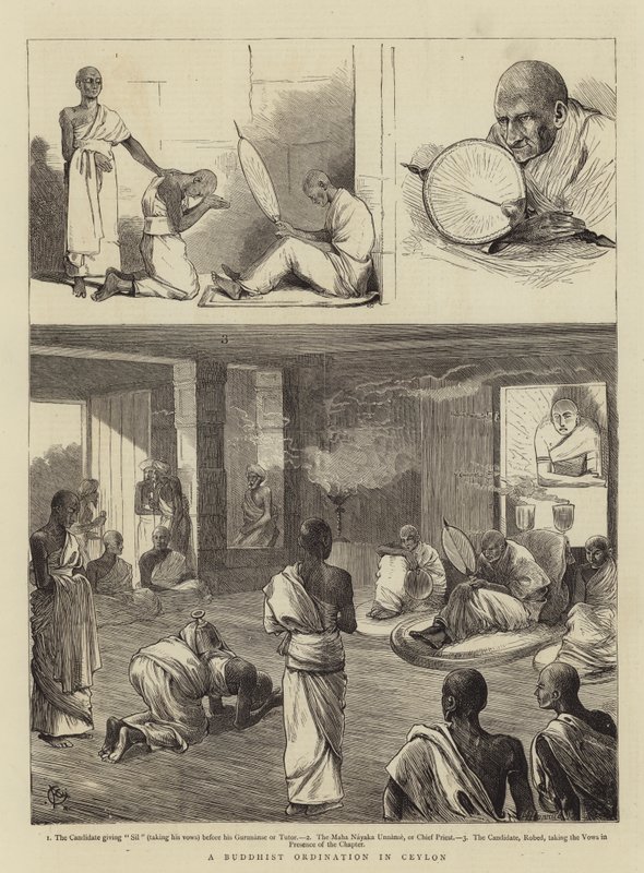 En buddhistisk ordinasjon i Ceylon av Alfred Chantrey Corbould