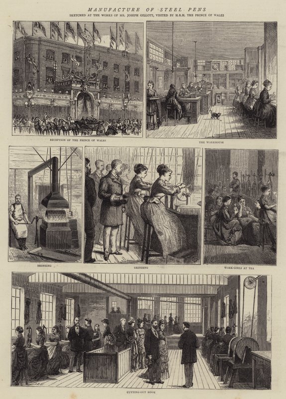 Produksjon av stålpenner av Alfred Chantrey Corbould