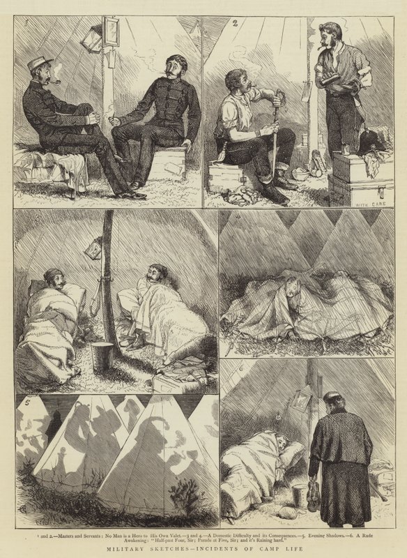 Militære skisser, hendelser i leirlivet av Alfred Chantrey Corbould