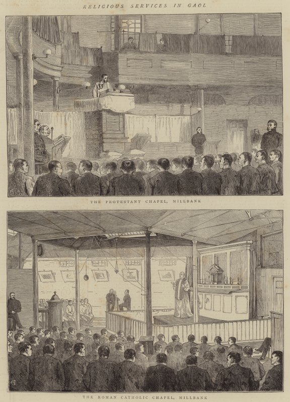 Religiøse tjenester i fengsel av Alfred Chantrey Corbould