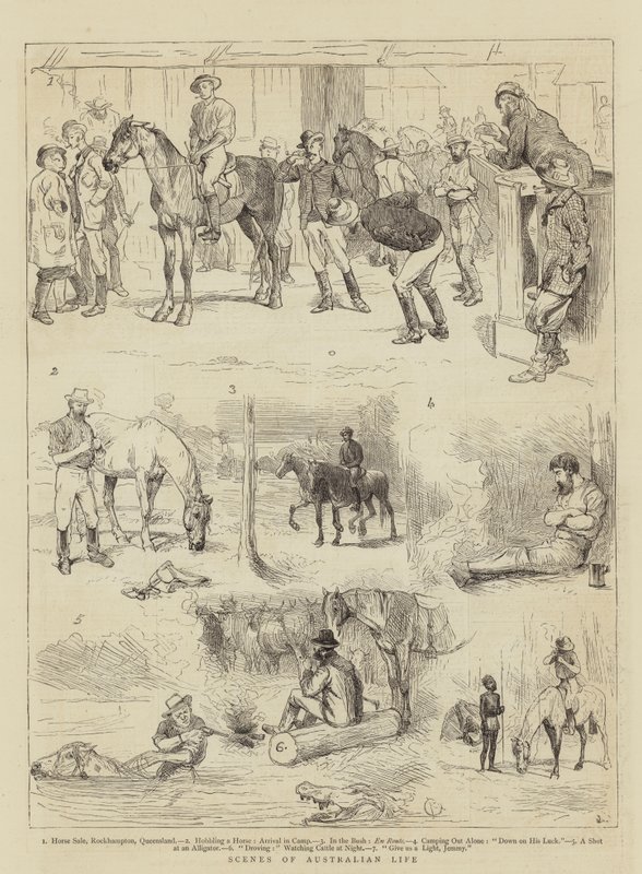 Scener av australsk liv av Alfred Chantrey Corbould