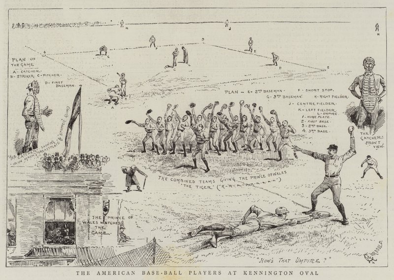 De amerikanske baseballspillerne på Kennington Oval av Alfred Chantrey Corbould