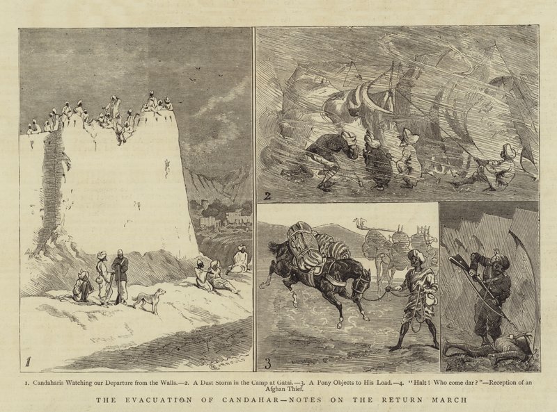 Evakueringen av Candahar, notater om returmarsjen av Alfred Chantrey Corbould