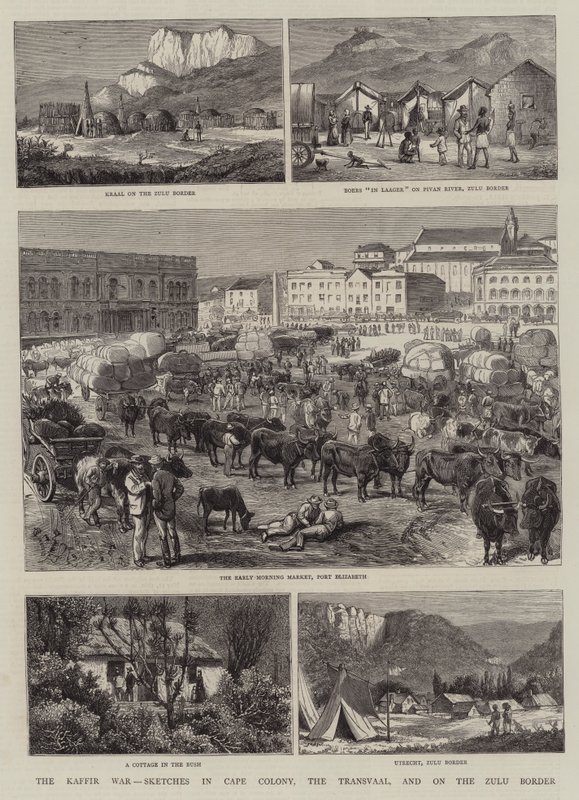 Kaffirkrigen, skisser i Kappkolonien, Transvaal og på Zulu-grensen av Alfred Chantrey Corbould