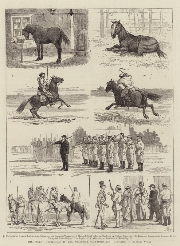 Den nylige revolusjonen i den argentinske konføderasjonen, skisser i Buenos Ayres av Alfred Chantrey Corbould