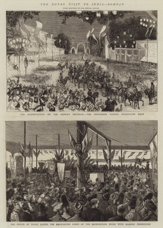 Det kongelige besøket til India, Bombay av Alfred Chantrey Corbould