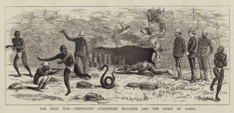 Zulukrigen, Cetewayos Gunpowder Magazine og Spirit of Panda av Alfred Chantrey Corbould