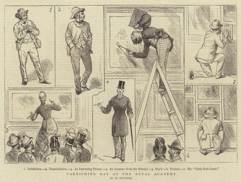 Varnishing Day på Royal Academy av Alfred Chantrey Corbould