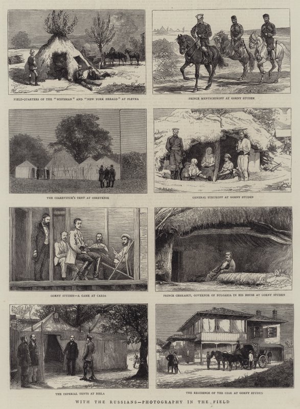 Med russerne, fotografering i felten av Alfred Chantrey Corbould