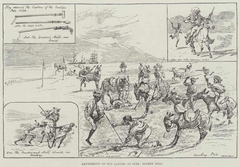 Forlystelser av våre sjømenn i Suez, Donkey Polo av Alfred Courbould