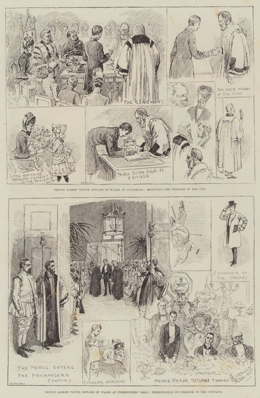 Prins Albert Victor Edward av Wales i City of London av Alfred Courbould