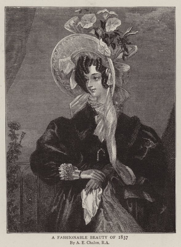 En fasjonabel skjønnhet fra 1837 av Alfred Edward Chalon