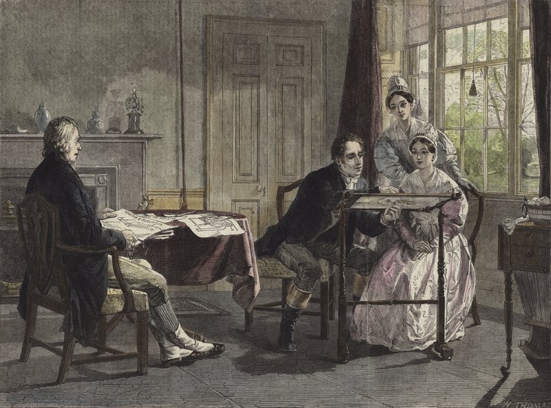 George Stephenson i Darlington i 1823 av Alfred Rankley