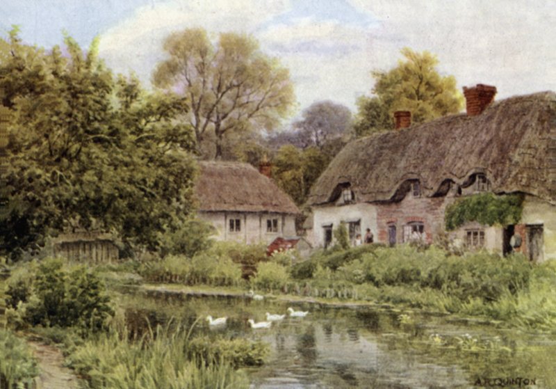 Hytter ved Lake, nær Salisbury, Wilts av Alfred Robert Quinton