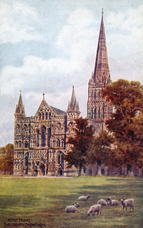 Salisbury katedral, vestfronten av Alfred Robert Quinton