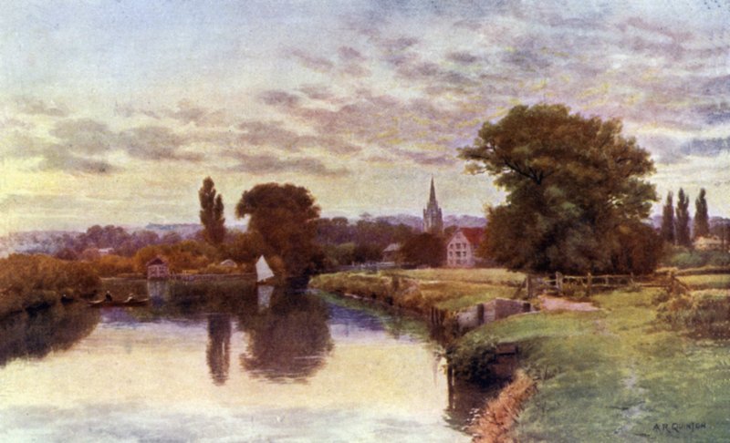 Solnedgang ved Marlow av Alfred Robert Quinton