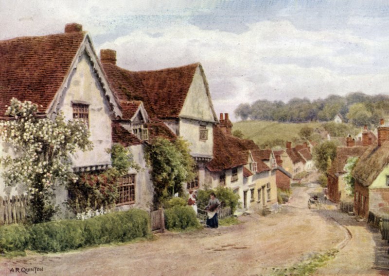 The Village Street, Kersey, Suffolk av Alfred Robert Quinton