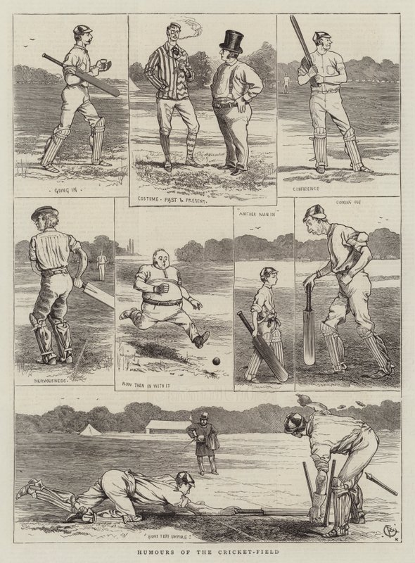 Cricket-feltets humor av Alfred Chantrey Corbould