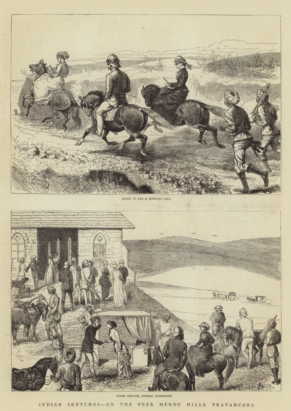 Indian Sketches, på Peer Merde Hills, Travancore av Alfred Chantrey Corbould