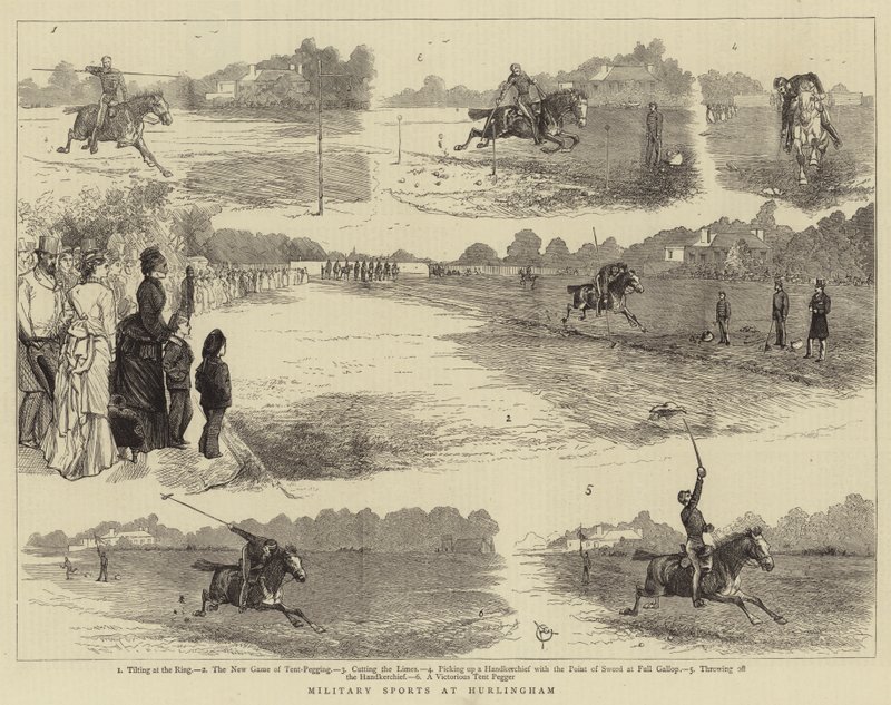 Militærsport i Hurlingham (gravering) av Alfred Chantrey Corbould