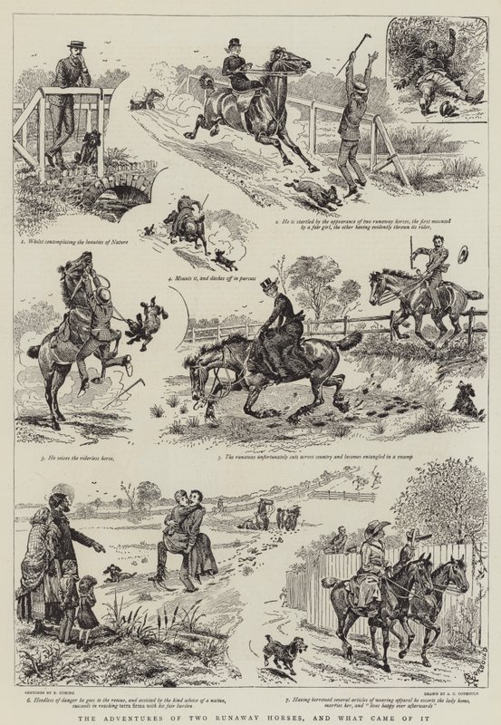 The Adventures of Two Runaway Horses, og hva som kom ut av det av Alfred Chantrey Corbould