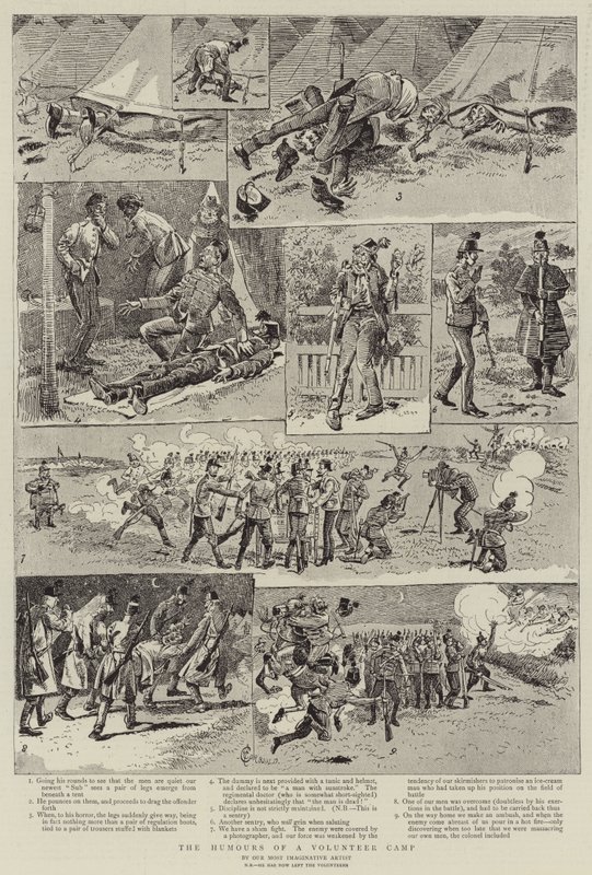 Humorene til en frivillig leir av Alfred Chantrey Corbould