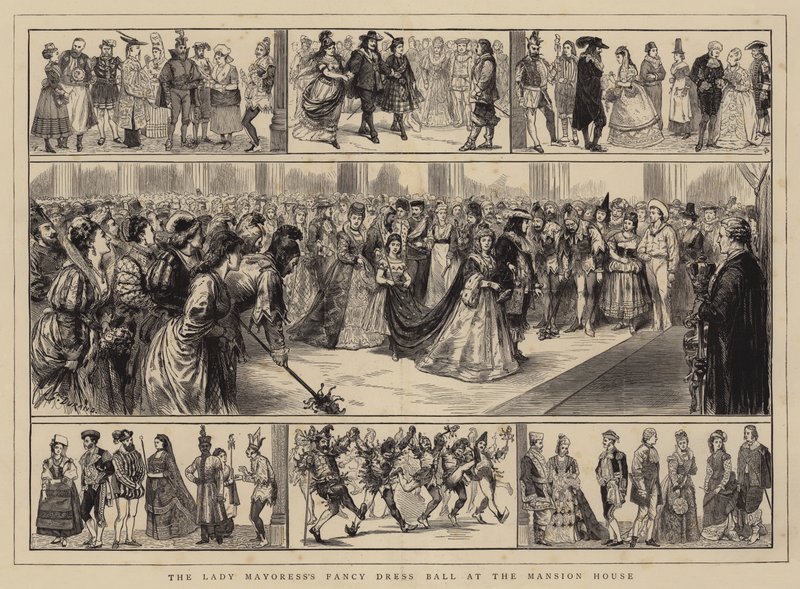 Lady Mayoress Fancy Dress Ball på Mansion House av Alfred Chantrey Corbould