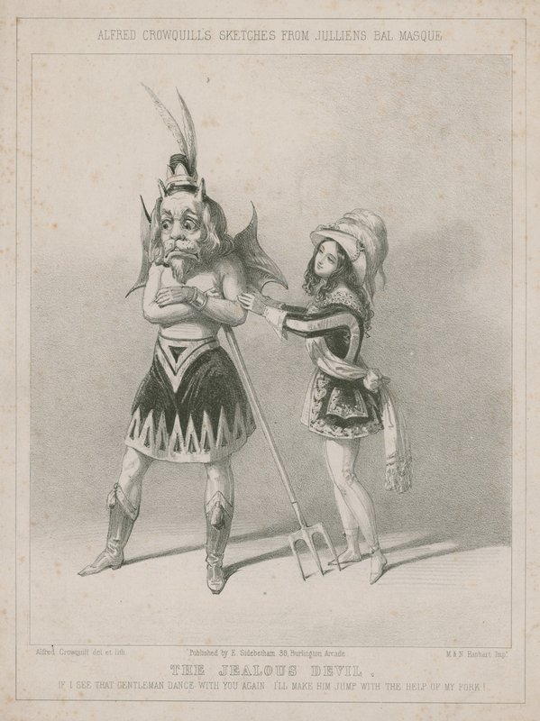 Alfred Crowquill skisser fra Julliens bal maske: Den sjalu djevelen av Alfred Crowquill