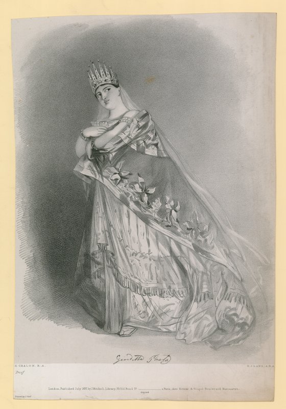 Giuditta Pasta, gravert av R.J. Lane, utgitt juli 1837 av Alfred Edward Chalon