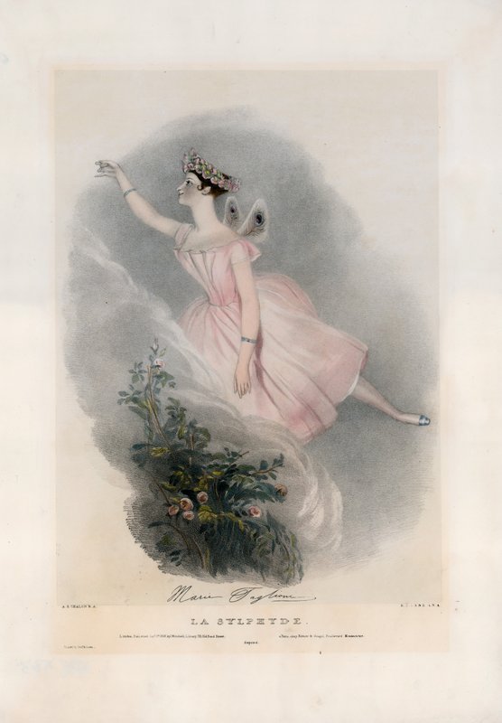 Marie Taglioni i La Sylphide av Alfred Edward Chalon