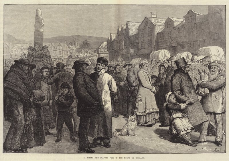 En ansettelses- og statuemesse i Nord-England av Alfred Edward Emslie