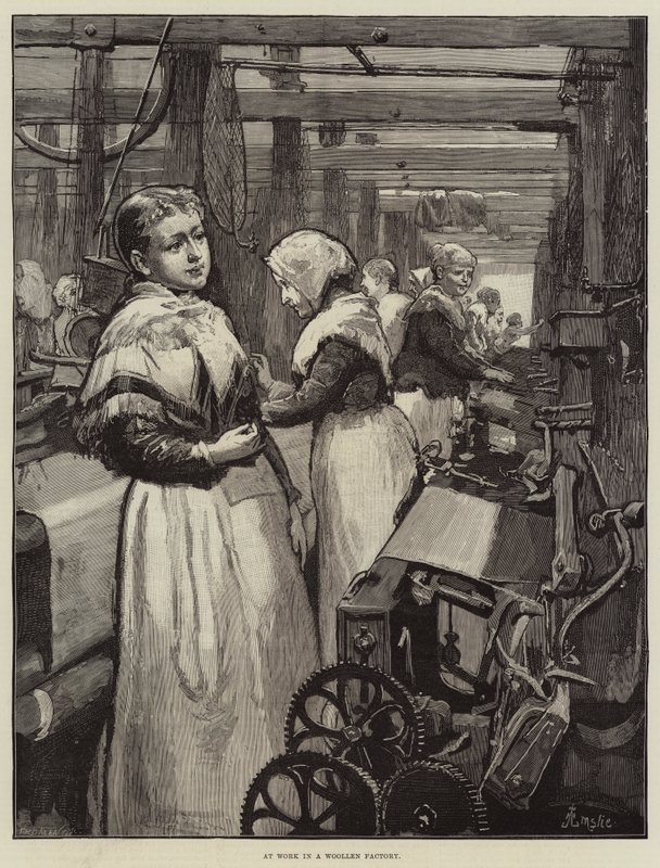På jobb i en ullfabrikk av Alfred Edward Emslie