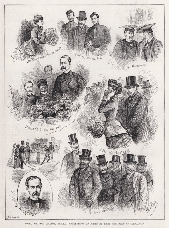 Royal Military College, Oxford, utdeling av priser av HRH Duke of Connaught (gravering) av Alfred Gish Bryan