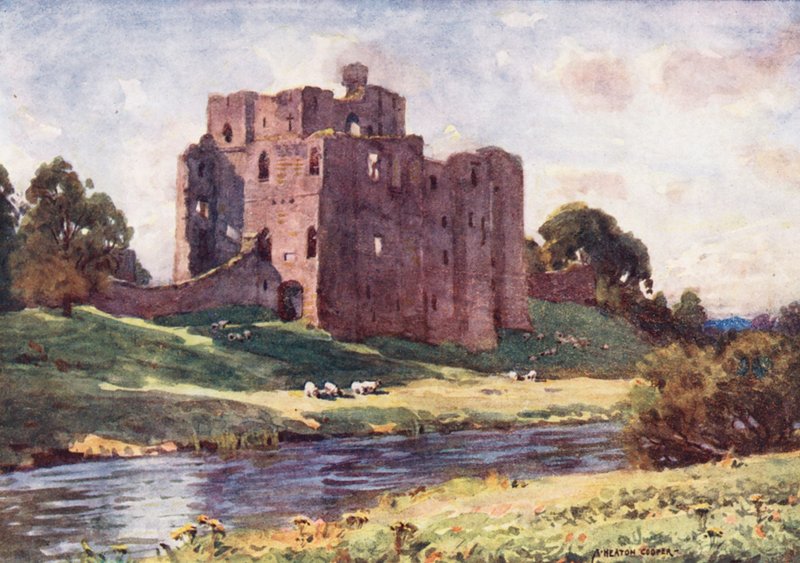 Lake District: Brougham Castle, Penrith (fargelitografi) av Alfred Heaton Cooper
