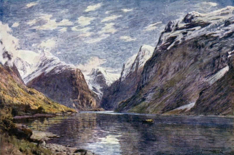 Loen Vand og Breen, Nord Fjord av Alfred Heaton Cooper