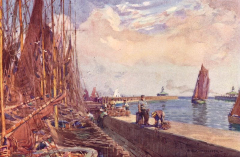 Lowestoft havn, Suffolk av Alfred Heaton Cooper