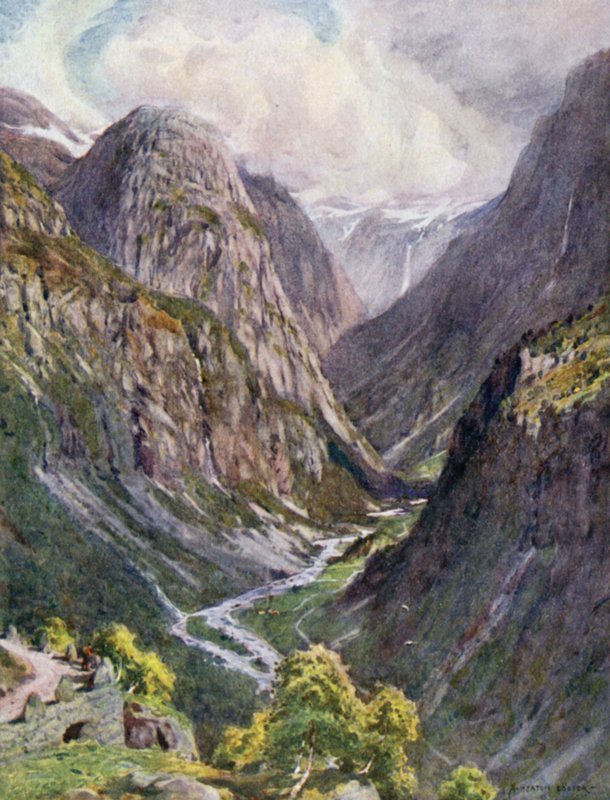 Naerdal, from Stalheim, Sogne Fjord av Alfred Heaton Cooper