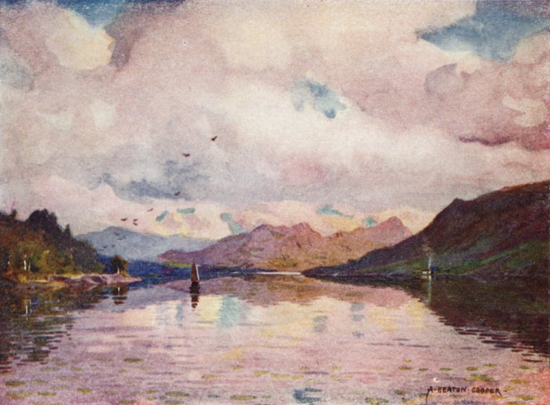 Refleksjoner, Kylemore Lough av Alfred Heaton Cooper