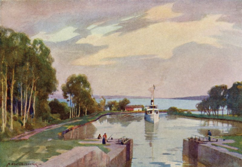 Sjotorp sluser, Göta kanal av Alfred Heaton Cooper