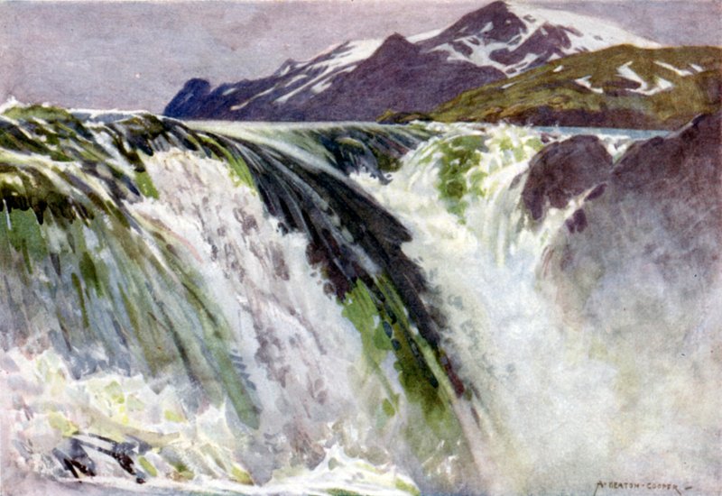 Stora Sjofallet, Great Lake Falls, Saltoluokta  av Alfred Heaton Cooper