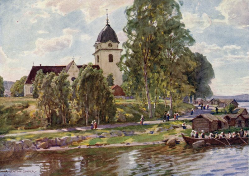 Søndag på Rattvik, Dale av Alfred Heaton Cooper