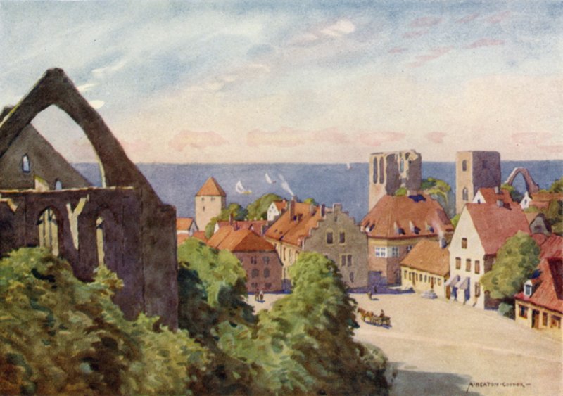 Byen Visby av Alfred Heaton Cooper