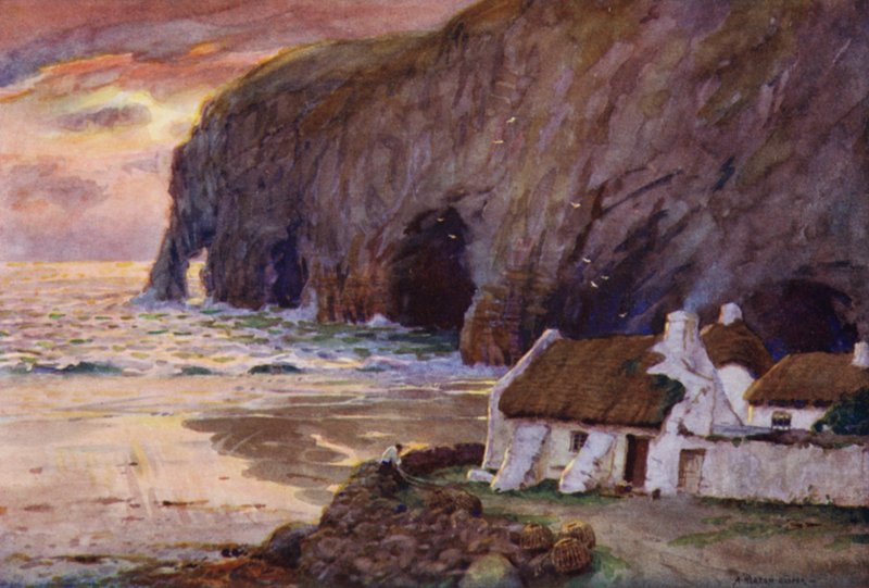The Sea Caves of Ballybunnion, County Kerry av Alfred Heaton Cooper