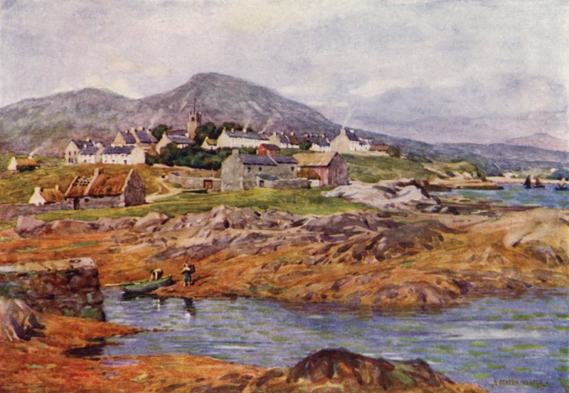 Landsbyen Roundstone, County Galway av Alfred Heaton Cooper