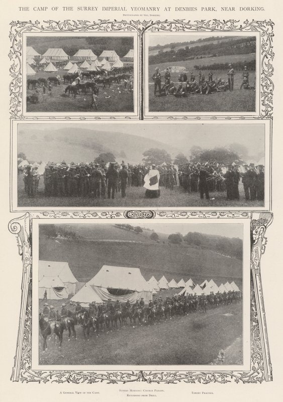 The Camp of the Surrey Imperial Yeomanry i Denbies Park, nær Dorking av Alfred Hugh Fisher