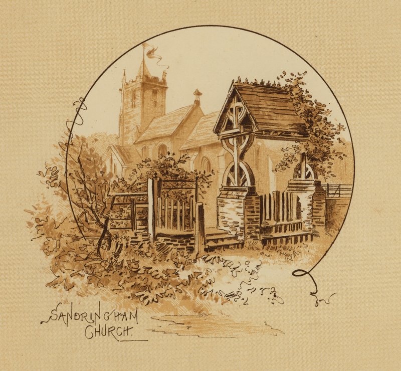 Sandringham Church, Norfolk (chromolitho) av Alfred Johnson