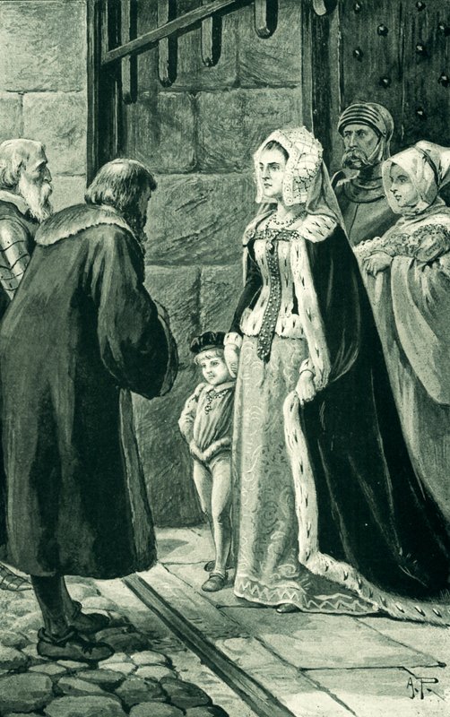 Dronning Margaret, enken etter James IV, trosser adelen av Alfred Pearse