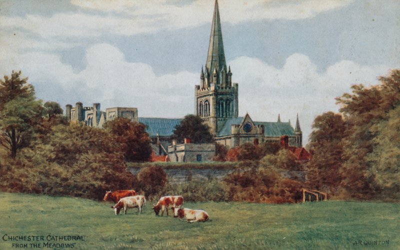 Chichester, katedralen, fra Meadows av Alfred Robert Quinton