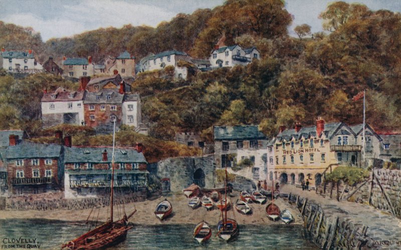Clovelly fra kaien av Alfred Robert Quinton